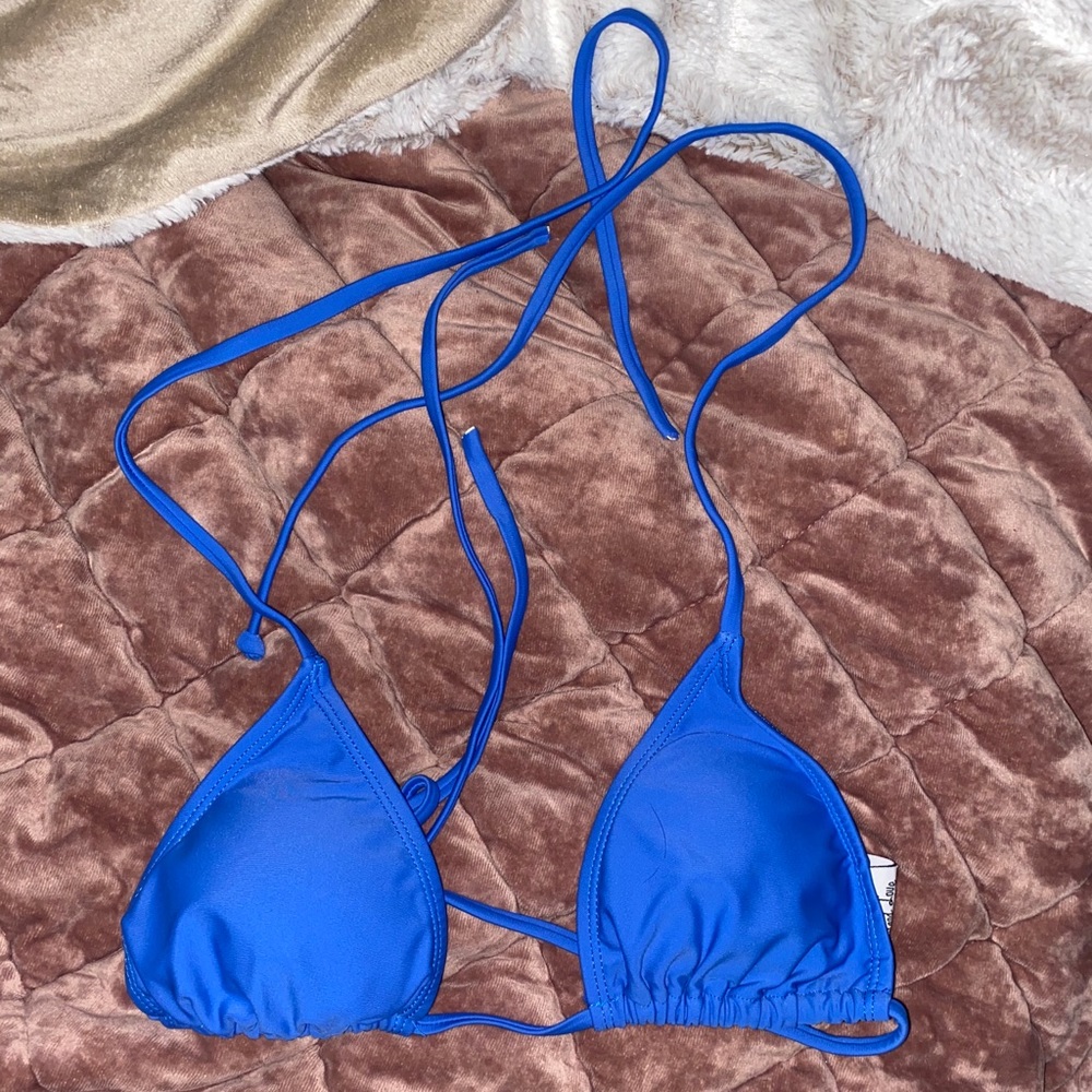 Blue bikini top